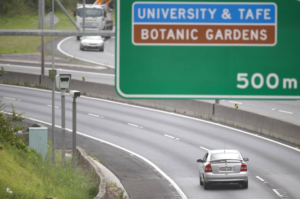 Changes: The speed camera on the M1 Princes Motorway at Gwynneville could easily rake more than $2 million if the government opts to remove camera warning signs. Picture: Adam McLean