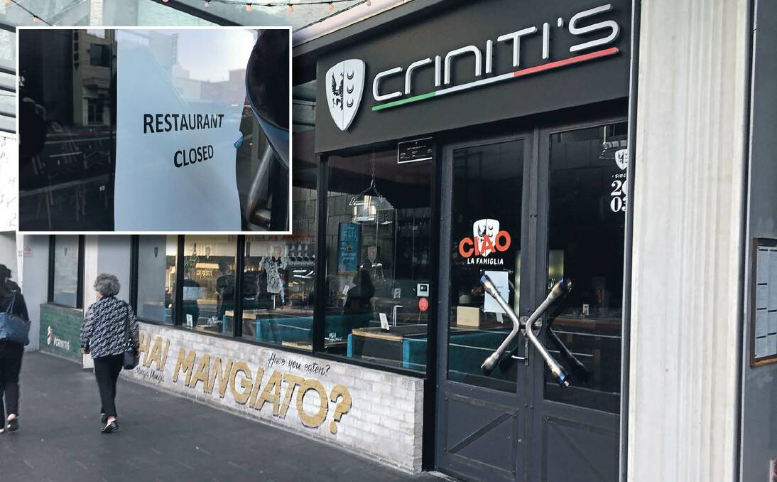 The Wollongong Critinis outlet in November last year, just after the company went into administration. Pictures: Glen Humphries