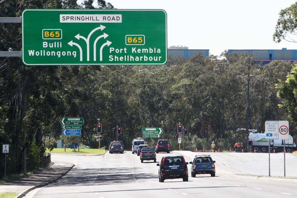 The Springhill Road-Masters Road intersection has not been the subject of complaints to Roads and Maritime Services, but Wollongong MP Paul Scully plans to honour a commitment to upgrade it. Picture: Adam McLean