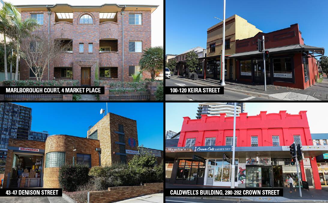 Four of the sites Wollongong City Council is considering for heritage status. Of the four, only the owner of Marlborough Court had no objections.