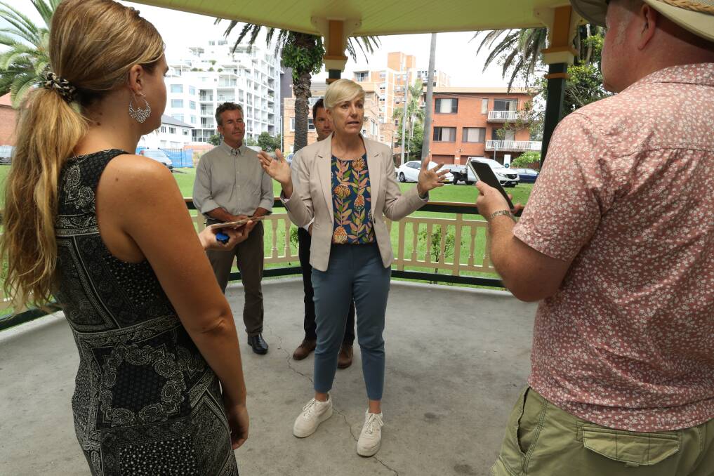 The Greens upper house MP Cate Faehrmann visited the Illawarra on Thursday ahead of Saturday's election. Picture by Robert Peet