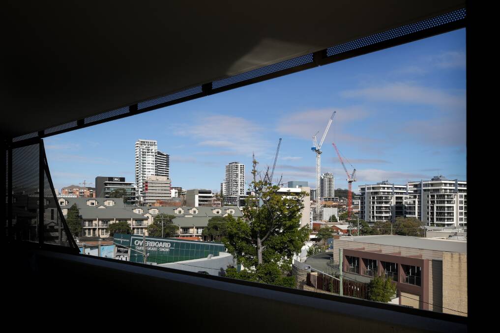 Towers: Cranes in the sky over Wollongong are becoming a more common sight as the CBD continues to grow. Picture: Adam McLean