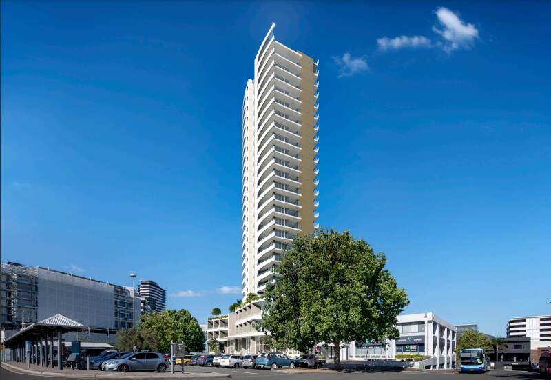 Tower: The Auburn Street tower would be a mix of residential apartments and hotel accommodation, with ground-floor commercial space. Picture: supplied