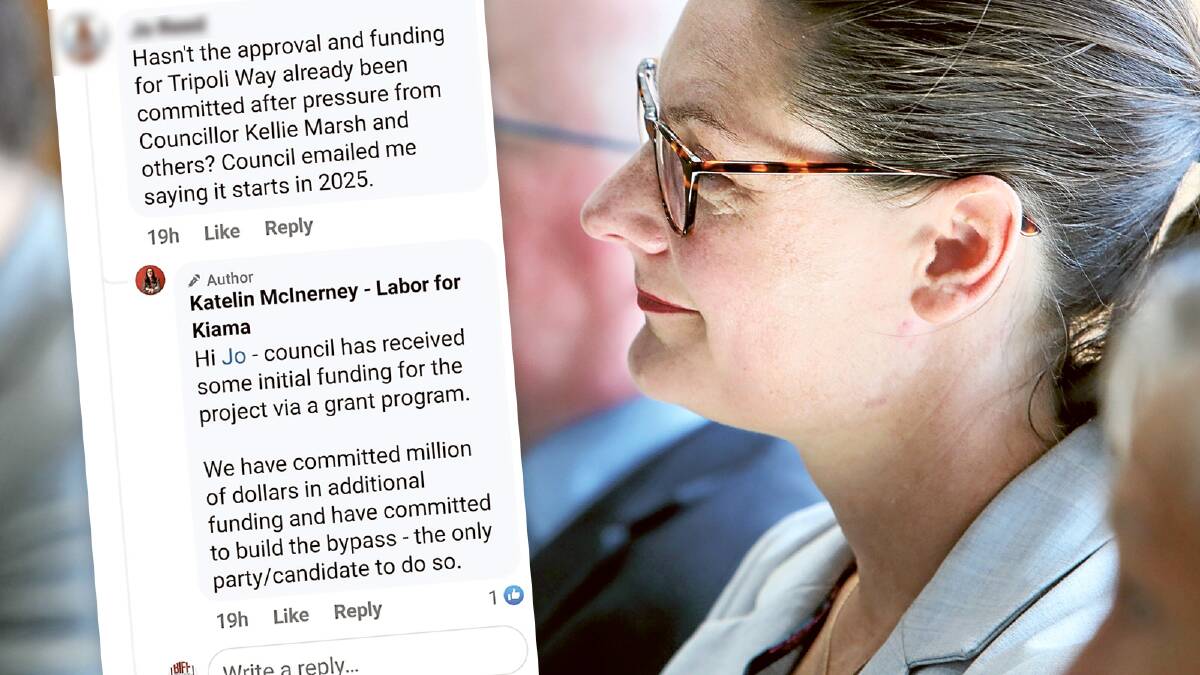This Facebook comment from Kiama Labor candidate Katelin McInerney has been branded as a lie by incumbent Gareth Ward.