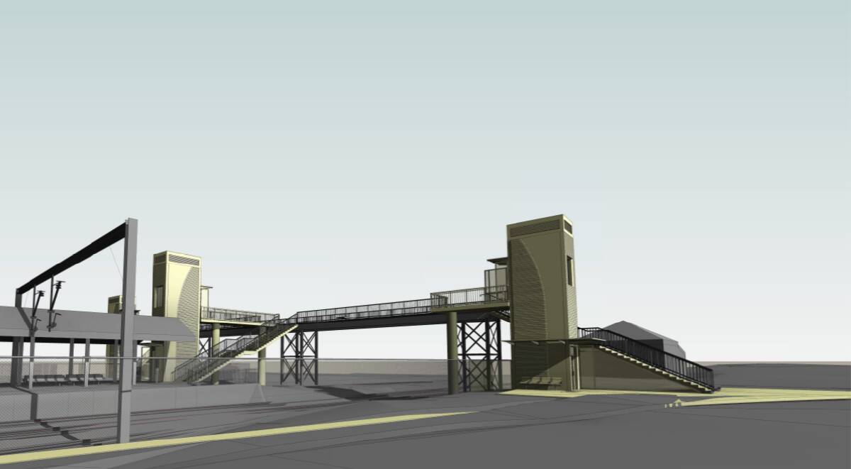 One of the five concept design images for the Unanderra station lifts released by Transport for NSW.