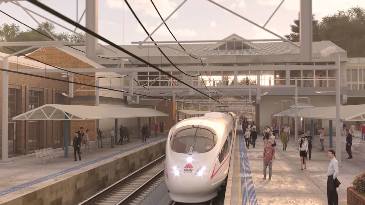 An artist's impression of the faster rail improvements the NSW Government has pledged to investigate.