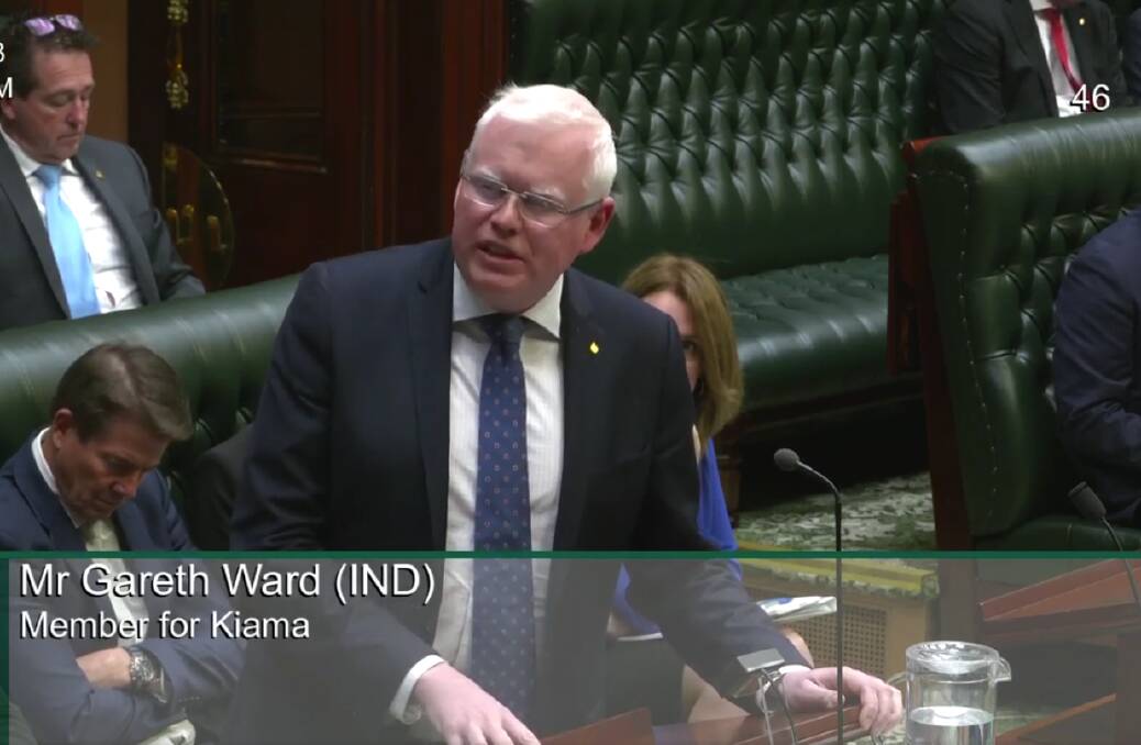 Kiama MP Gareth Ward in parliament to call for an inquiry into first responders' training in dealing with people with disability or dementia.