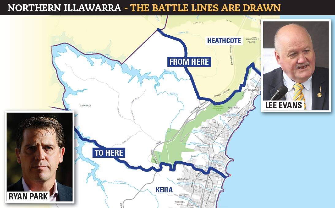 Borderline: The Heathcote electorate of Lee Evans has moved south, taking in northern Illawarra suburbs that have strongly voted for Labor's Ryan Park at the last election.