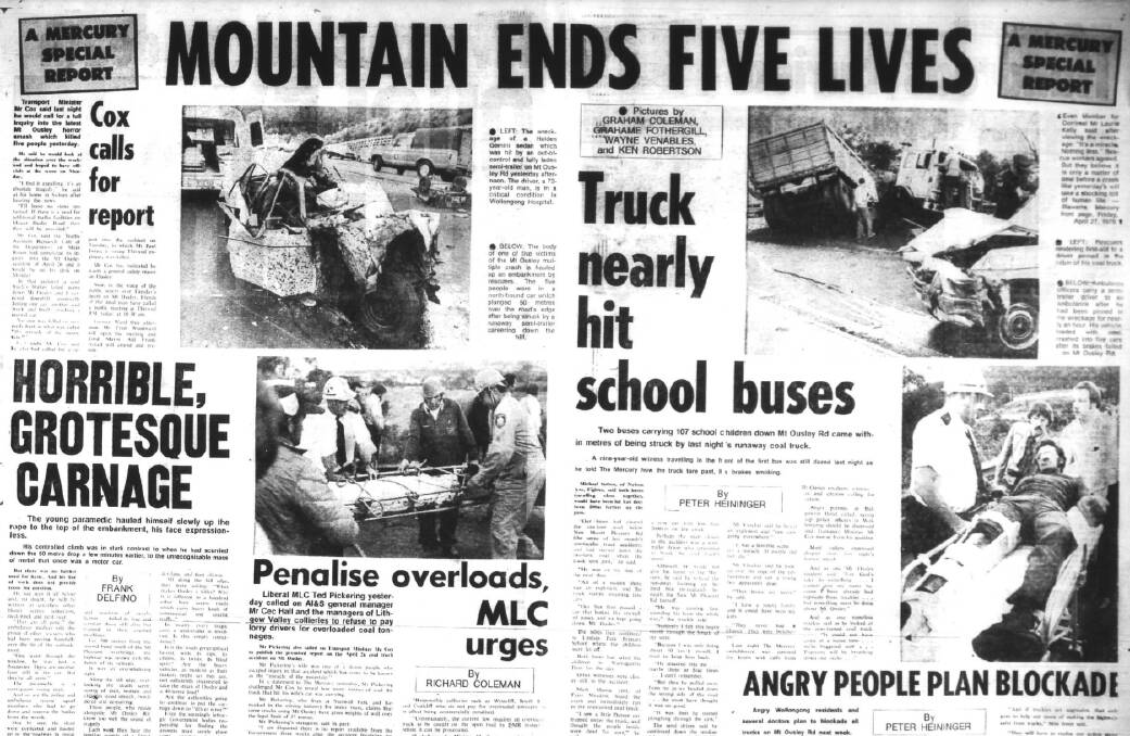 The coverage of the Mt Ousley Road accident that claimed five lives.