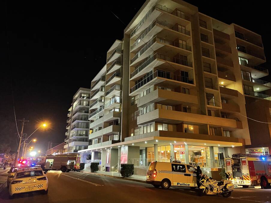 Emergency services at the scene of last Monday's apartment block fire in Gladstone Avenue. Picture: Adam McLean