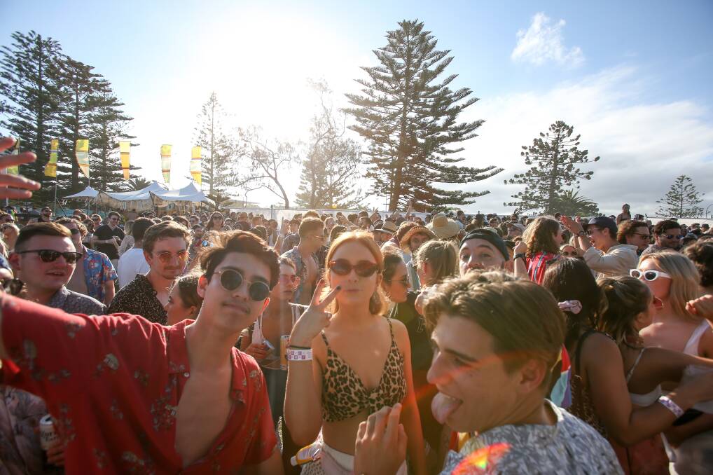 Seaside sounds: Thousands went to North Wollongong Beach for the Sunsets music festival. Picture: Adam McLean