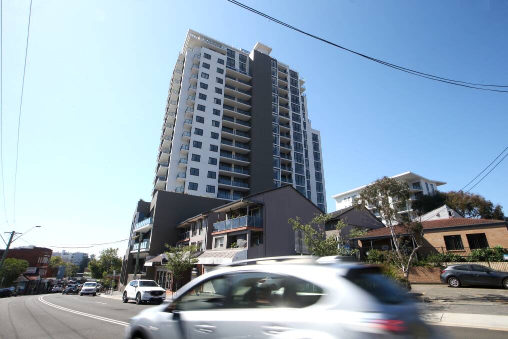 Crownview apartments at the top end of Crown Street, is one of two Wollongong CBD buildings slapped with Fair Trading prohibition orders. Picture by Sylvia Liber