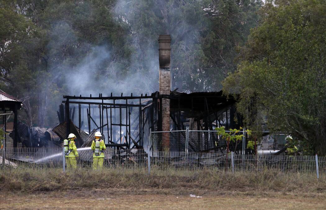 Fire crews on scene at the Norris Homestead on Croome Road late on Friday afternoon. Photo: Sylvia Liber