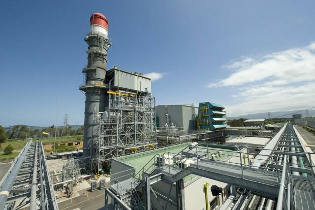 The Tallawarra gas-fired power plant at Yallah ... the old coal-fired plant left many millions of tonnes of coal ash behind. Picture: Energy Australia