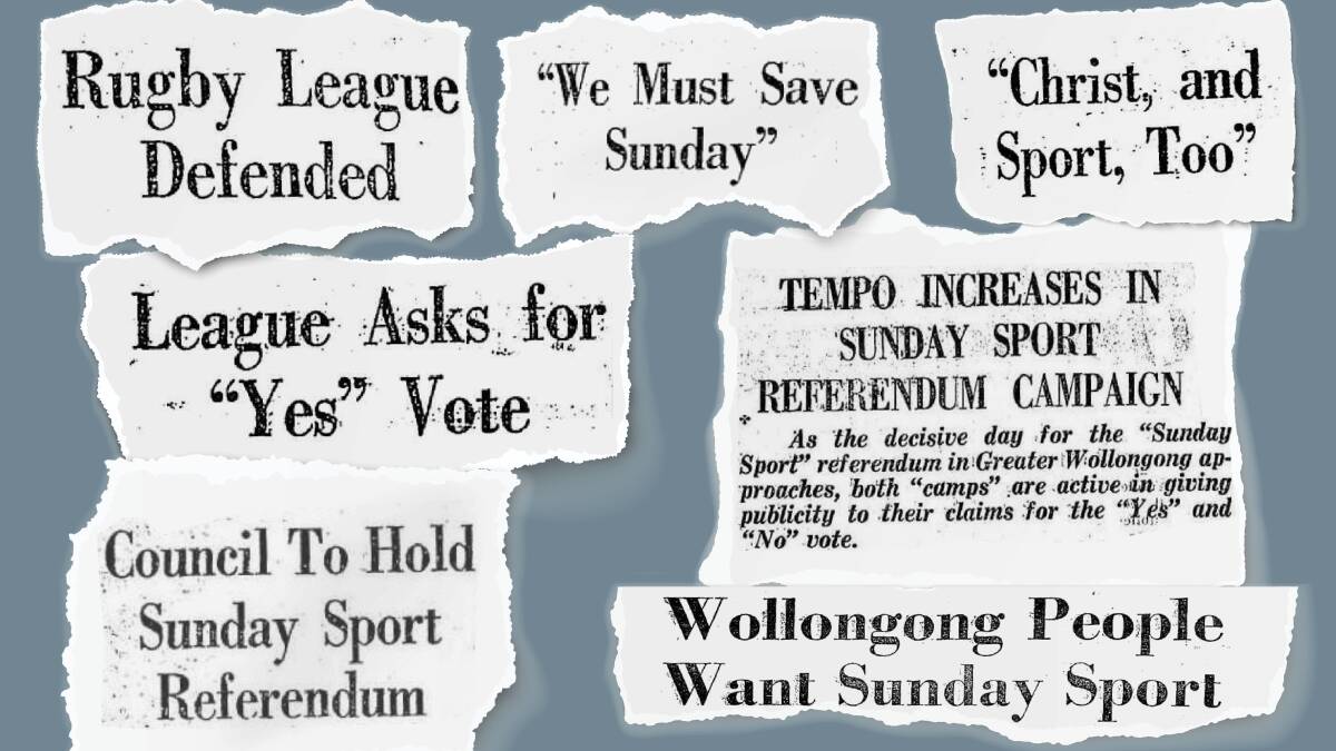 A referendum to decide the future of Sunday sport in Wollongong was held way back in 1950.