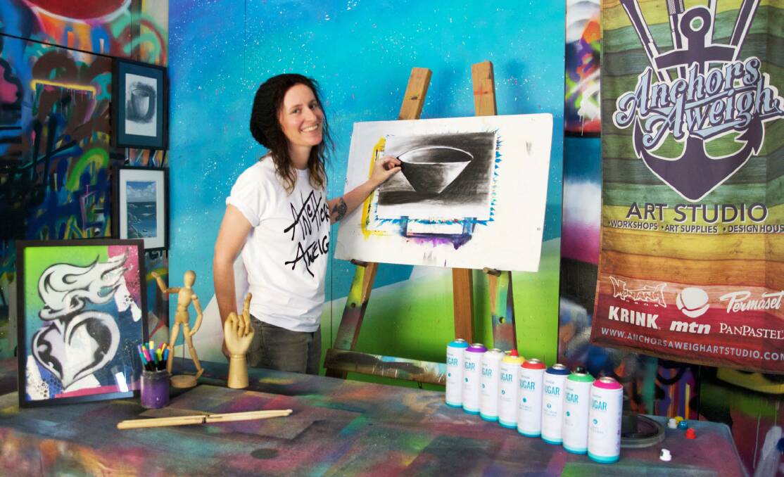 Thinking ahead: Anchors Aweigh Art Studio owner Trina Collins in a still from one of her new online art workshops. Picture: supplied