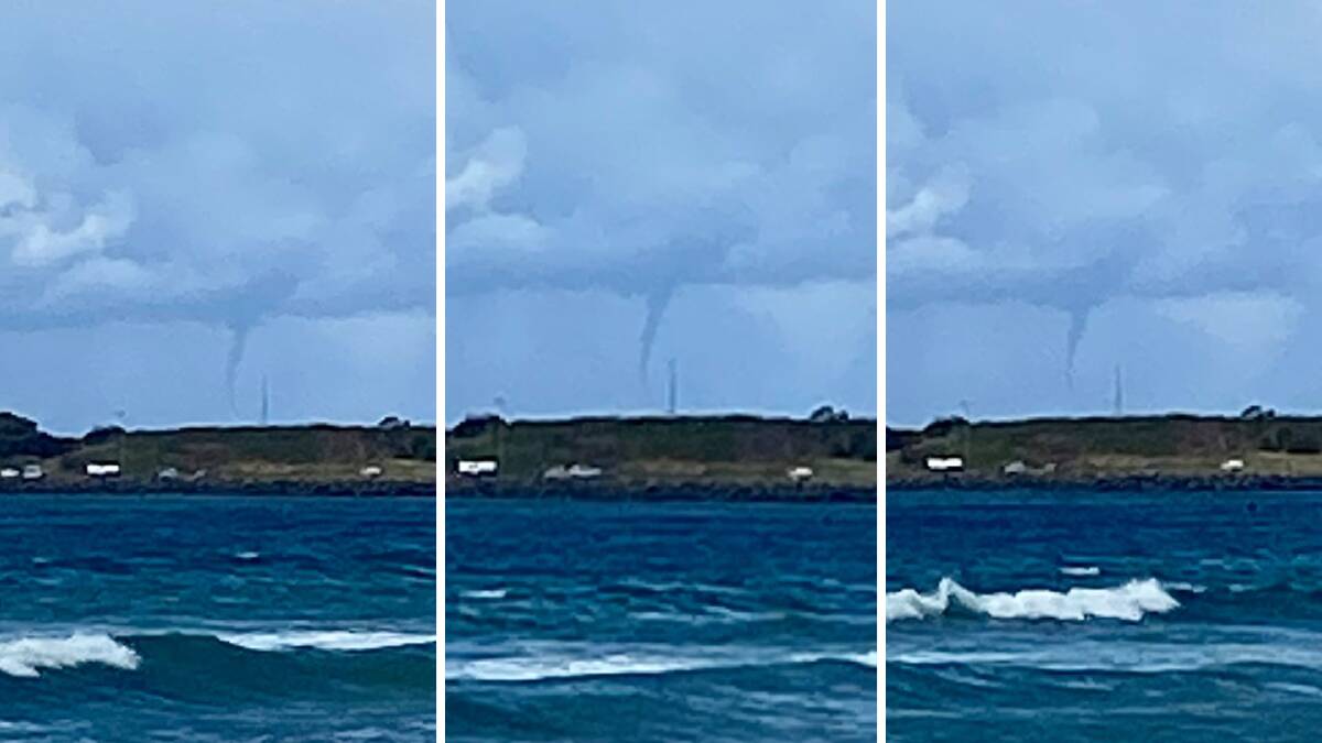 Photos show what may be a waterspout off the coast. Or maybe it's something else. Picture: supplied