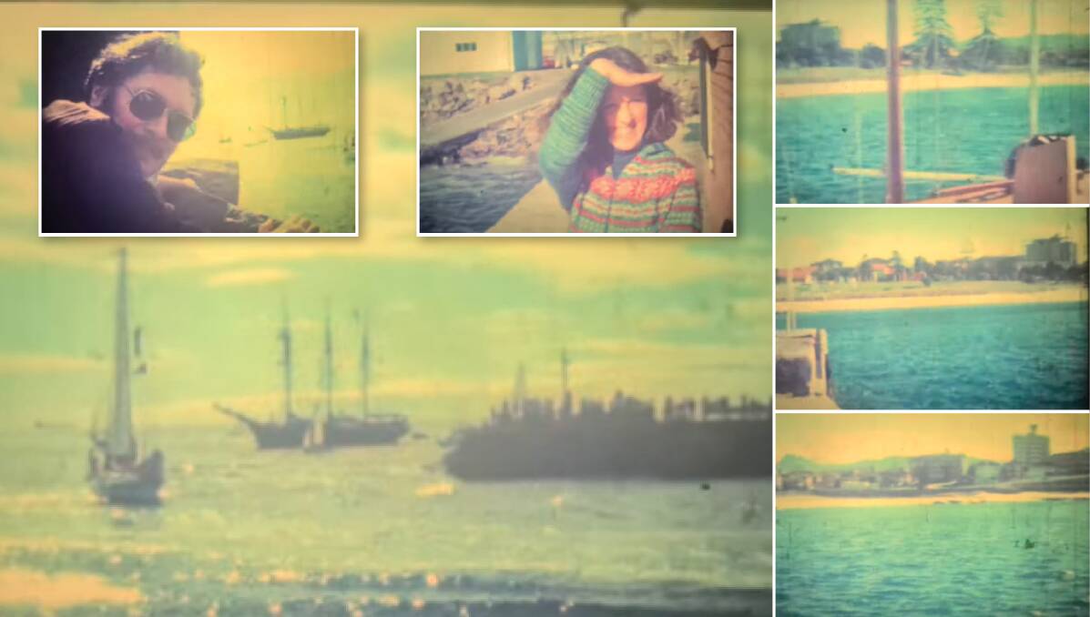 Mystery: Stills from a mysterious Super 8 movie found inside a second-hand film projector that shows the Wollongong coast in the 1970s.