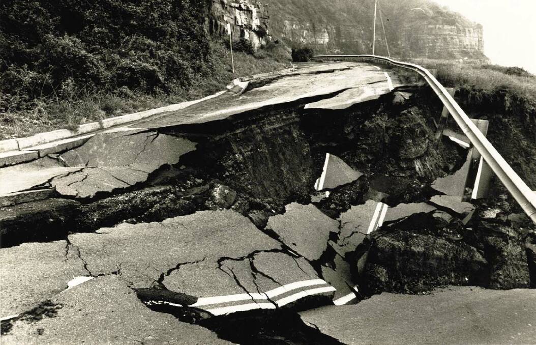 Landslides - like this one in 1988 - and rockfalls were hazards along the Clifton section of Lawrence Hargrave Drive. 