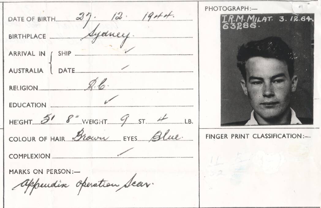 Ivan Milat's first adult prison sheet in 1964.