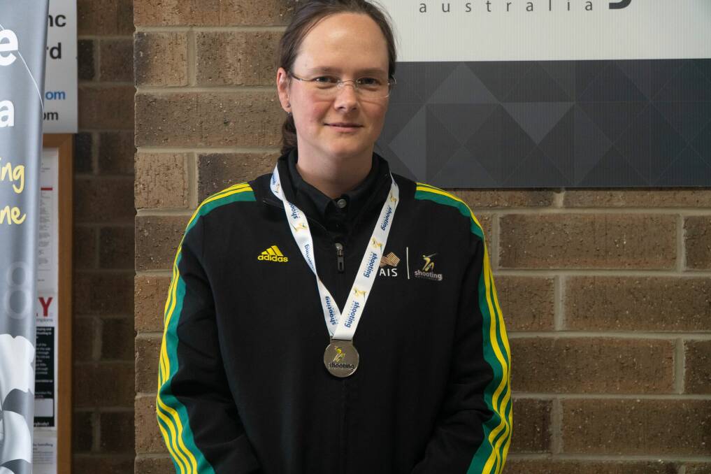 ON TARGET: Maria Rebling with her silver medal at the Adelaide Cup. Picture: Raphael Ross, Shooting Australia