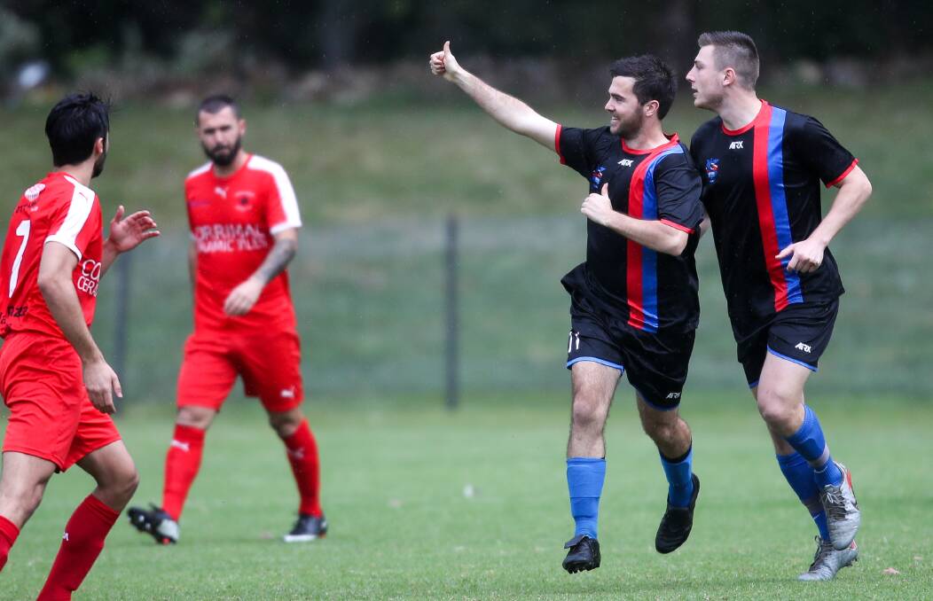 Action from Woonona's 2-1 win over Corrimal in the Illawarra Premier League at Memorial Park on Sunday. Pictures: Adam McLean