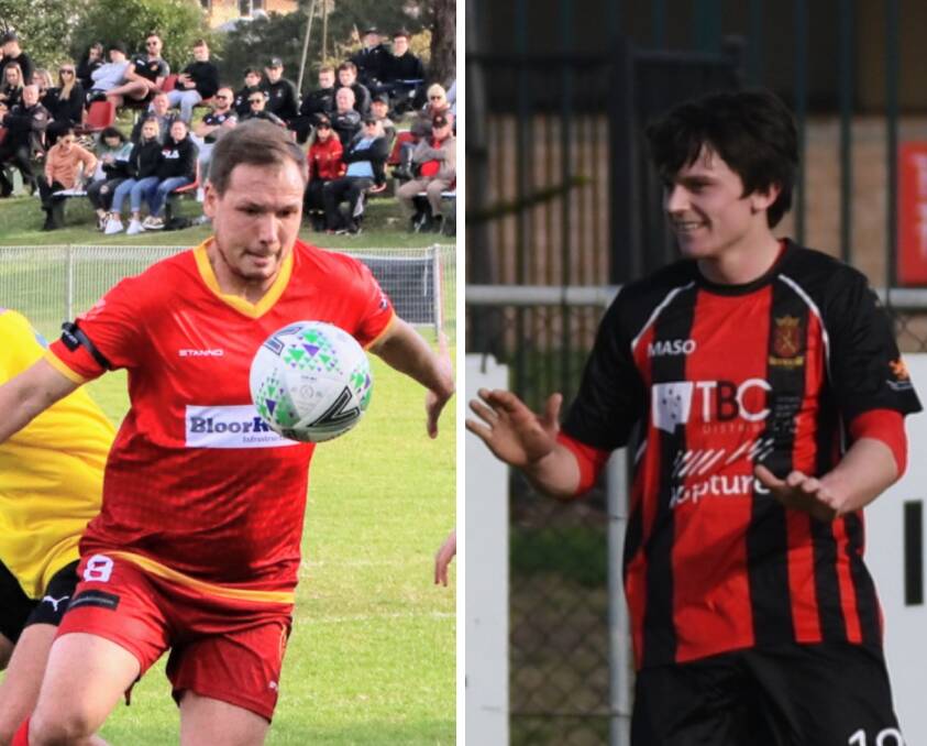 Wollongong United's Billy Tsovolos (left) and Cringila's Toby Norval are in the running for this year's George Naylor Medal as the Illawarra Premier League's Player of the Year. Pictures: Dylan Arvela and Edmund Esterbaur