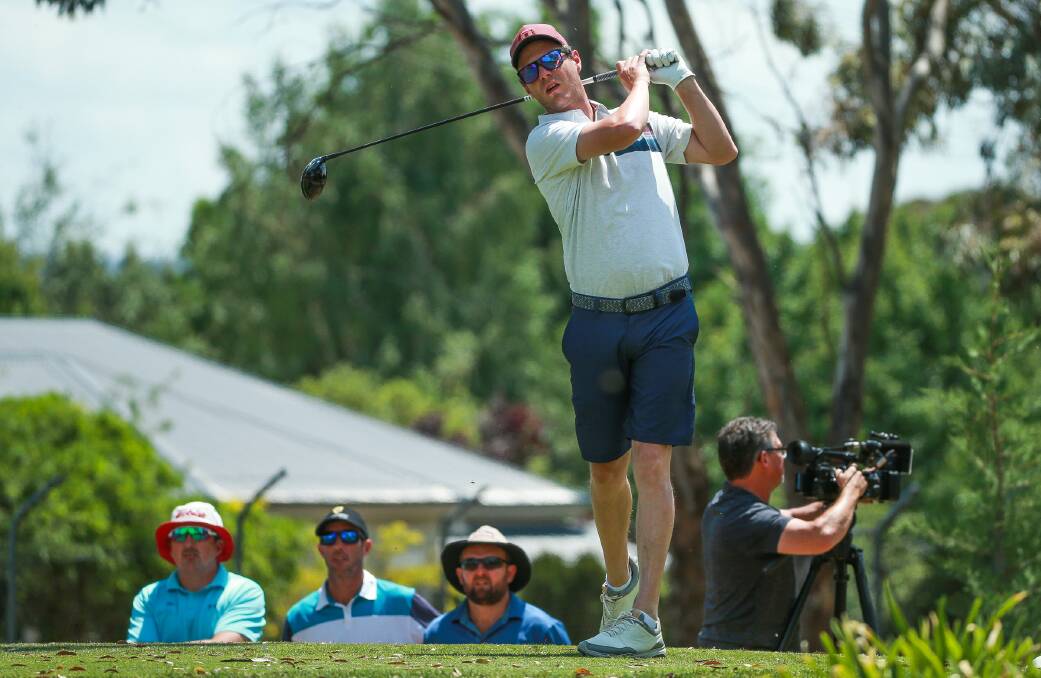 EXCITED: Links Shell Cove golfer Colin Mitchell tees off at the NSW Country Championships. Picture: David Tease/Golf NSW