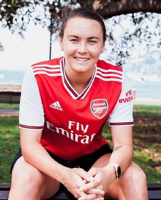 EXCITED: Caitlin Foord proudly wears the Arsenal jersey. Picture: Instagram