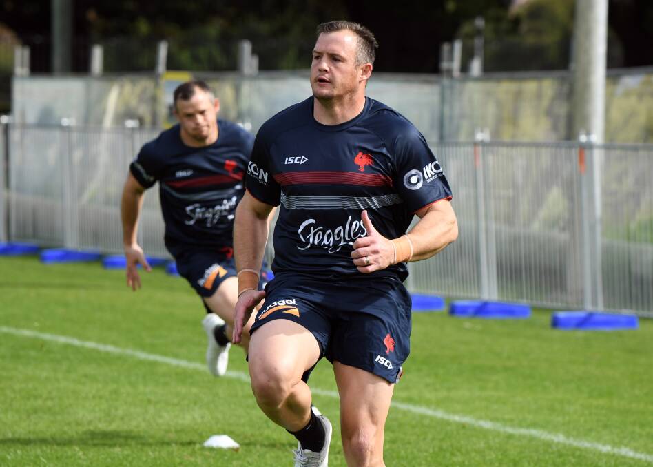 DANGER MAN: Josh Morris at a Roosters training session in May. Picture: Grant Trouville/NRL Imagery