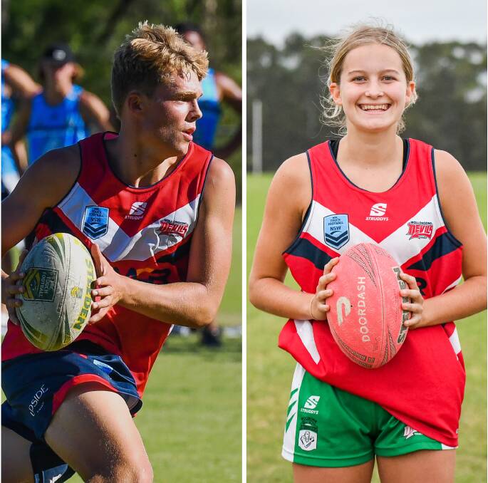 New NSW Junior State Cup club captains Ollie McCarthy and Charlotte Riolo. Picture - Wollongong Devils