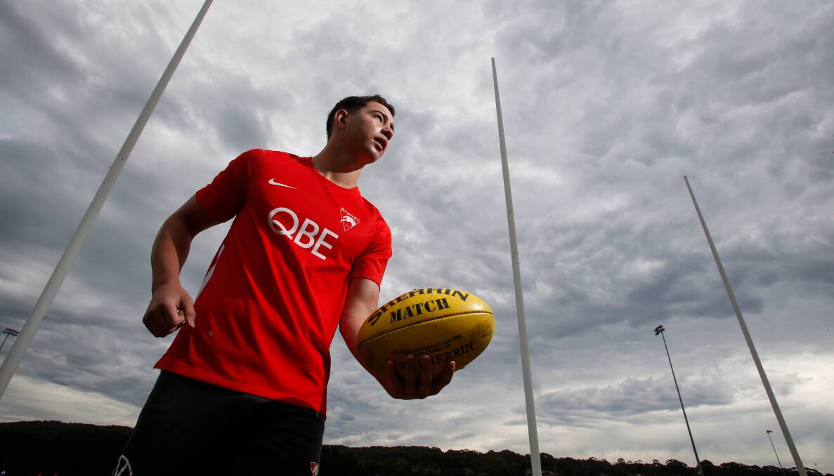 Shellharbour teenager and Sydney Swans Academy member Lachie Cabor has been accepted into the 2023 NAB AFL Academy, strengthening his chances of getting drafted by an AFL club next year. Picture by Anna Warr