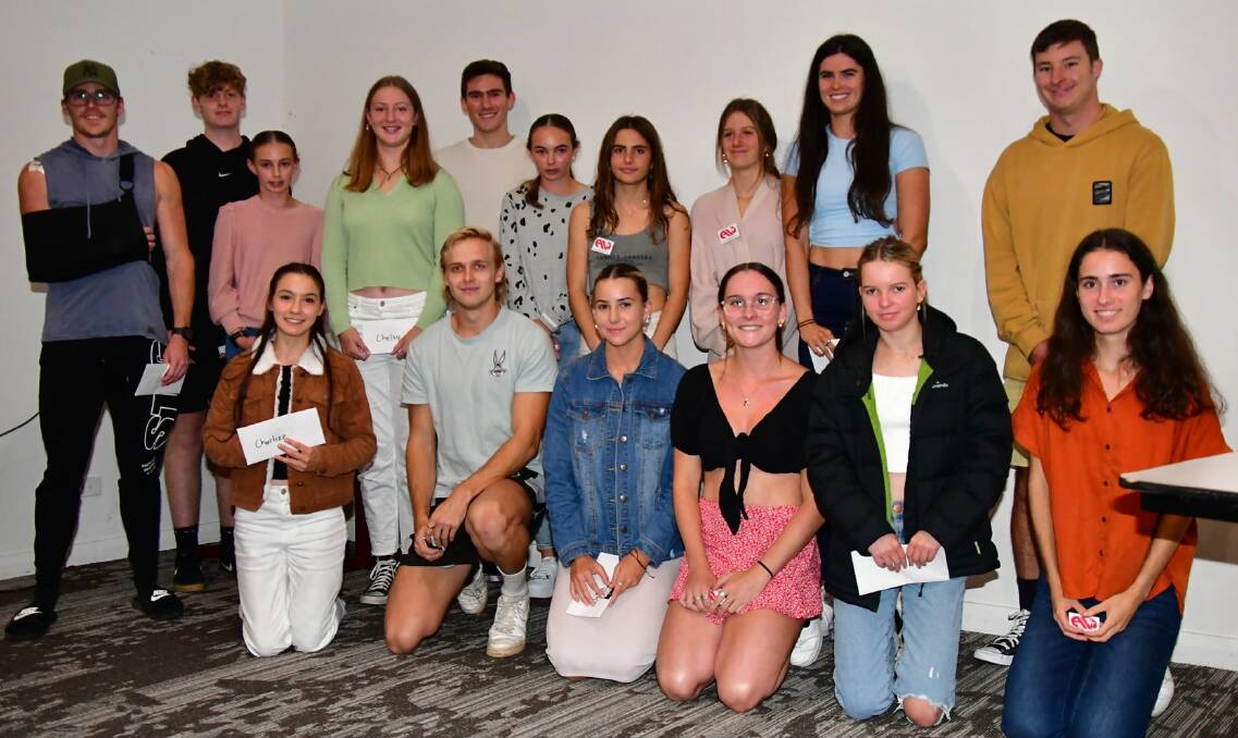 DELIGHT: Sixteen of the Athletics Wollongong's juniors who represented the club at the national championships. Picture: Natalie Heywood