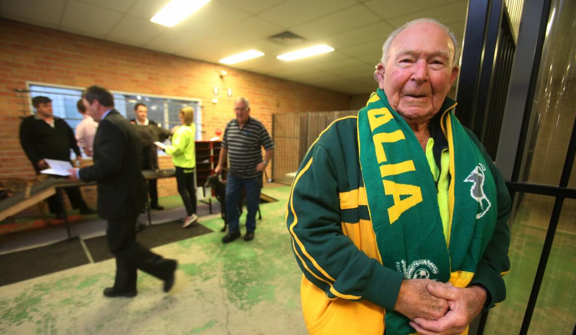 GREEN AND GOLD: Jimmy Jenkins, who played two games for the Socceroos, at his beloved Bulli Dogs in 2015. Picture: Robert Peet