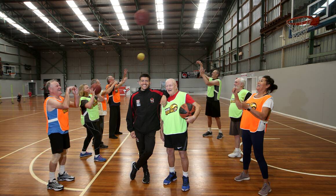 Director of walking basketball Freddy Webb and Illawarra basketball stalwart Rob Cannon are excited about the growth of walking basketball in the region. Picture by Sylvia Liber