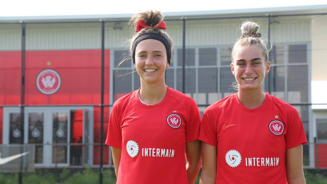 Chloe Middleton and Danika Matos signed full-time with the Western Sydney Wanderers earlier this year. Picture: WS Wanderers
