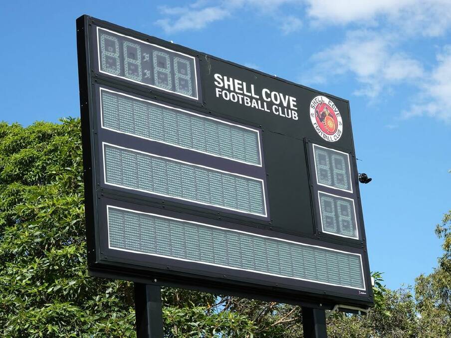 MODERN: The club's new electronic scoreboard. Picture: Shell Cove FC