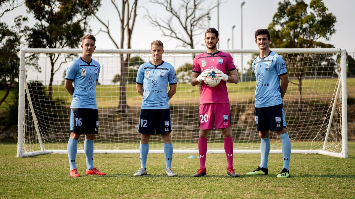 NEXT GENERATION: Young guns Joel King (left), Trent Buhagiar, Thomas Heward-Belle and Luke Ivanovic have all re-signed with Sydney FC. Picture: Sophian Ferey