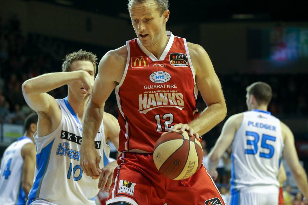 GLORY DAYS: Glen Saville representing his beloved Hawks against New Zealand Breakers at the WEC in 2013. Picture: Adam McLean
