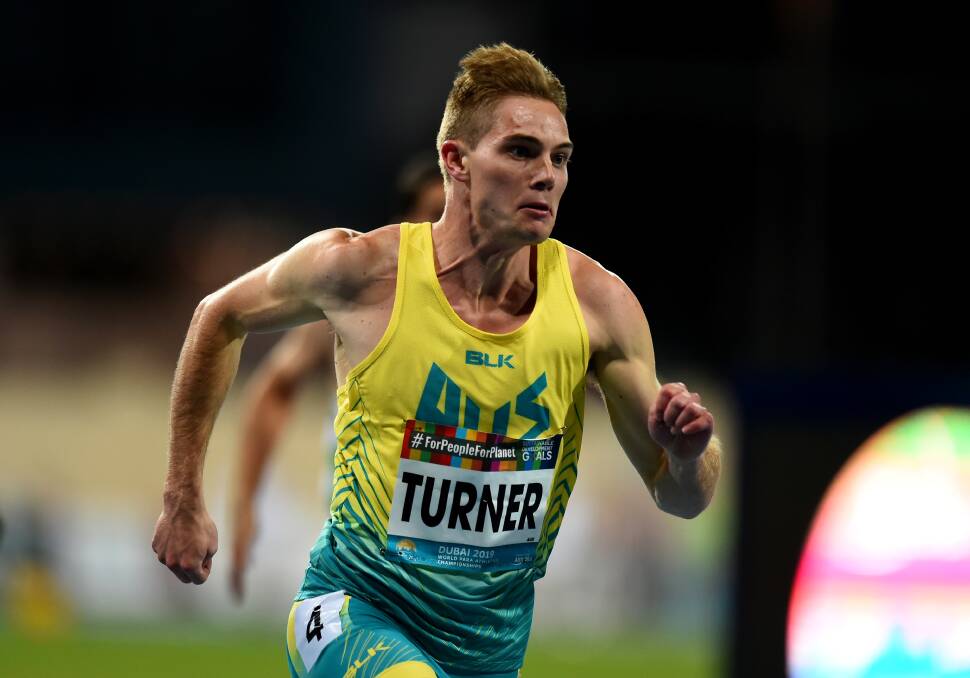 TOO QUICK: Wollongong athlete James Turner secures victory in the 100m (T36) final in Dubai on Sunday. Picture: Tom Dulat/Getty Images