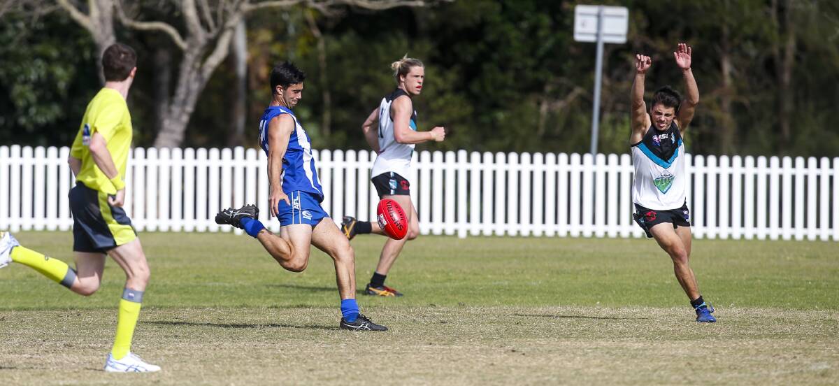 ON THE HOP: Kangaroo Brandon Lagana finds some space through the middle against Kiama earlier this year. Picture: Sylvia Liber