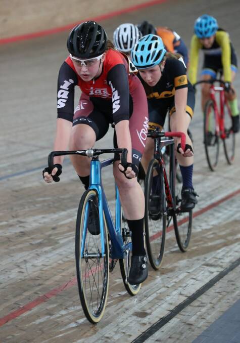 Sarah Cliff leads the pack. Picture: St George Cycling Club