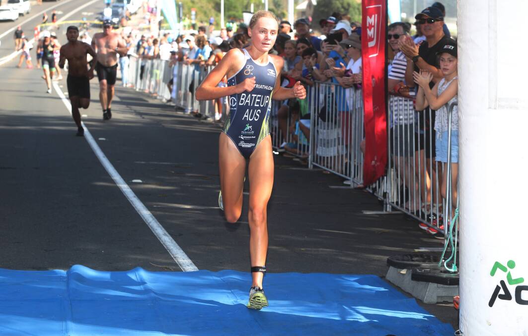 WINNER: Chloe Bateup crosses the finish line in 2019. Picture: Robert Peet