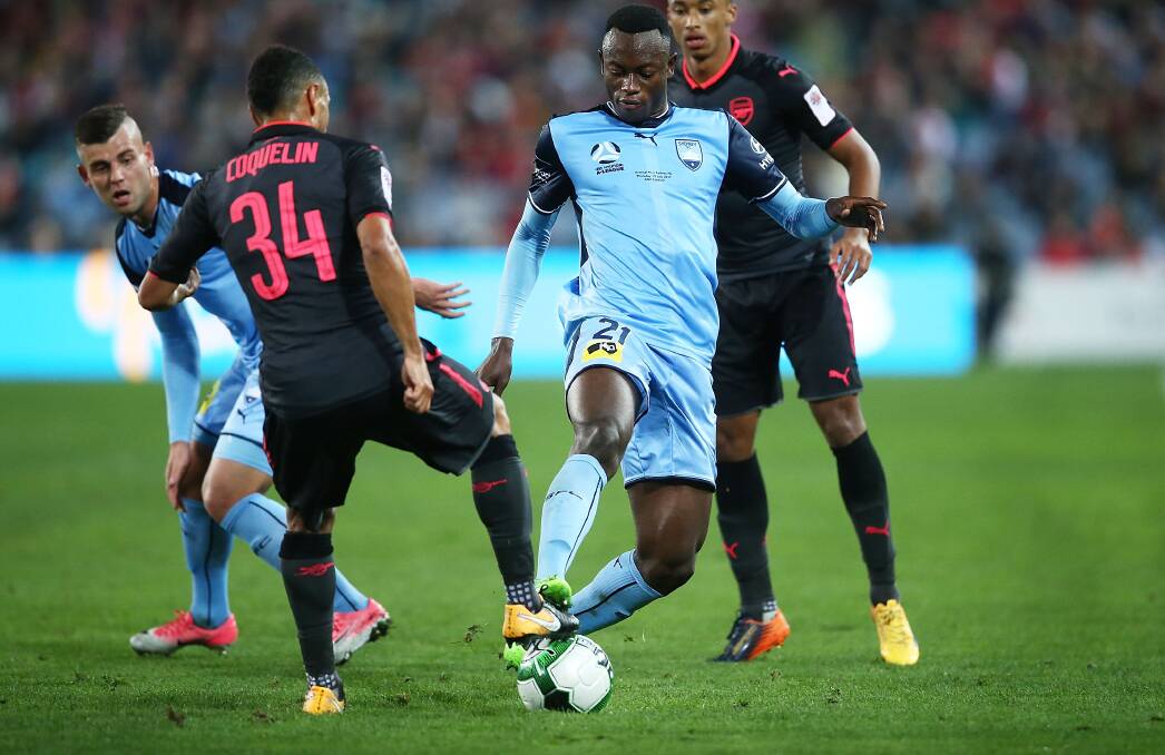 MOVING FORWARD: Charles Lokoli-Ngoy in action for Sydney FC. Picture: Mark Metcalfe/Getty Images