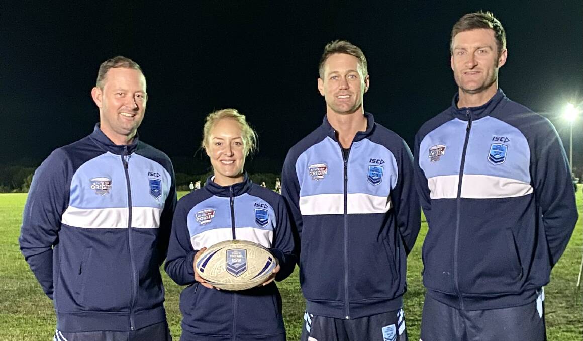 HONOURED: Illawarra's Tim Robinson, Cara Zaremski, Bart Hill and Matt Tope are ready to represent NSW in Coffs Harbour this weekend.