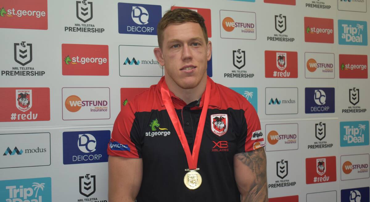 ON FIRE: Dragons Player of the Year Medal winner for 2020, Cameron McInnes. Picture: Dragons Media