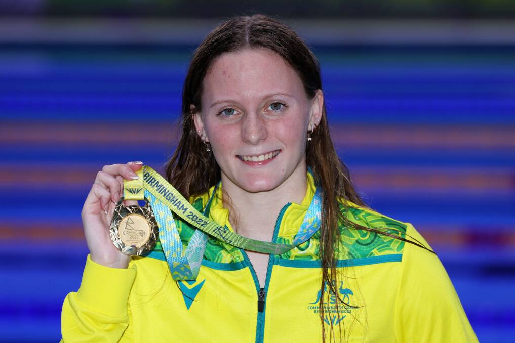 DELIGHTED: Jasmine Greenwood poses with her gold medal. Picture: Clive Brunskill/Getty Images
