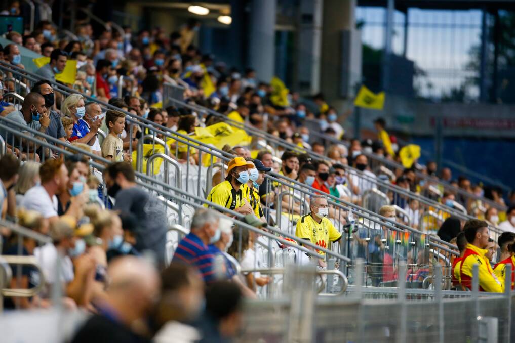 Phoenix fans at the recent A-League home game against the Jets at WIN Stadium. Picture: Anna Warr