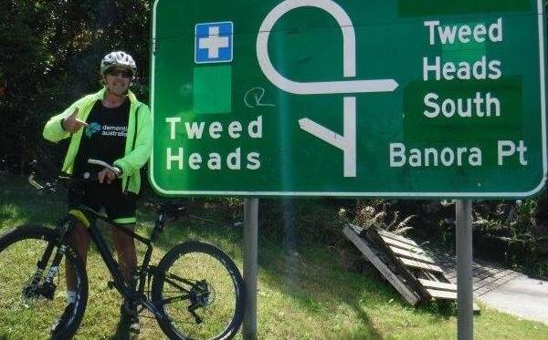 Hope: Bill Webber rode from Port Macquarie to Tweed Heads to raise funds and awareness in the fight against dementia.