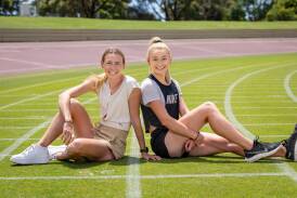 Illawarra athletics star Jessica Hull (right) and Linden Hall will represent Australia at the World Athletics Indoor Championships in Glasgow. Picture by Katri Strooband